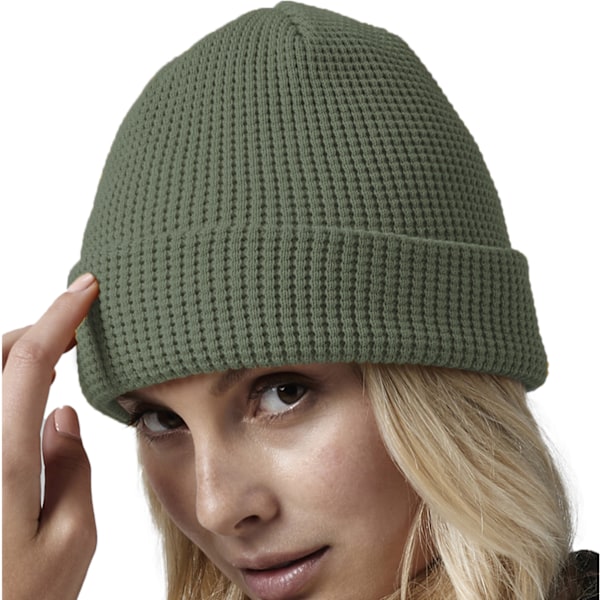 Beechfield Unisex Vuxen Waffle Ekologisk Bomull Mössa En Storlek O Olive Green One Size
