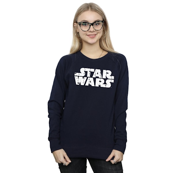 Star Wars Dam/Damer Jul-Logotyp Sweatshirt M Marinblå Navy Blue M