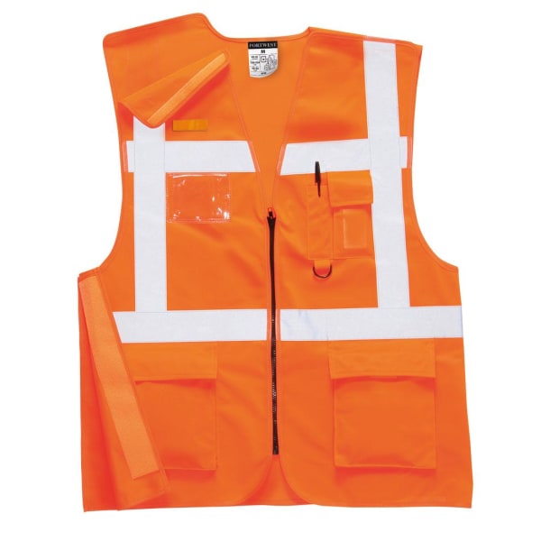 Portwest Herr Executive Zip Front Safety Hi-Vis Väst XXL Orange Orange XXL