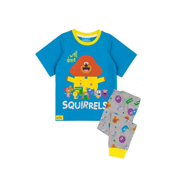 Hey Duggee Boys Well Done Squirrels Character Long Pyjamas Set 2 Blue/Grey 2-3 Years