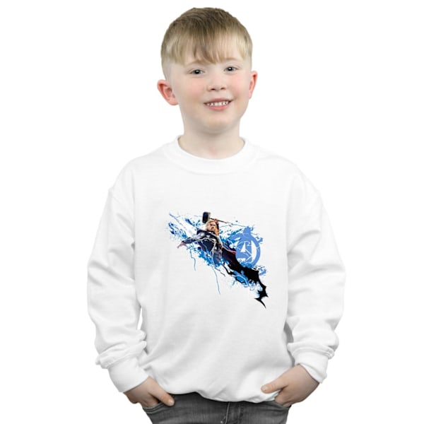 Marvel Boys Avengers Thor Splash Sweatshirt 7-8 år Vit White 7-8 Years