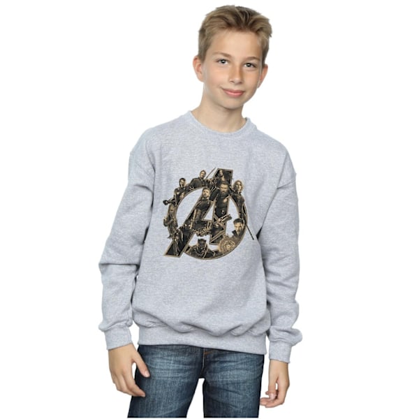Marvel Boys Avengers Infinity War Marvel Logo Sweatshirt 7-8 år Sports Grey 7-8 Years