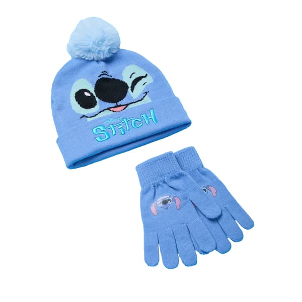 Lilo & Stitch Flickans Karaktärs Ansiktsmössa & Handskar Set En Storlek Blue One Size