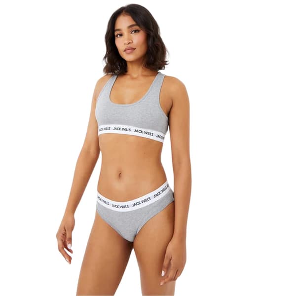 Jack Wills Dam/Dam Dibsdall Bralette i Bomullsjersey (Förpackning Grey Marl 10 UK