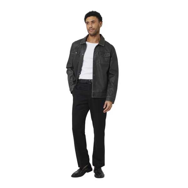 Brave Soul Herr Buttoned PU Shacket XL Svart Black XL