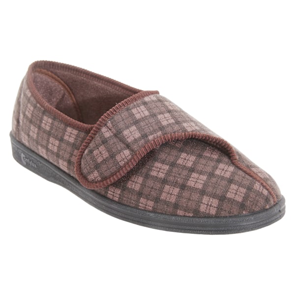Comfylux herr Paul Check tofflor 6 UK mörkbrun Dark Brown 6 UK