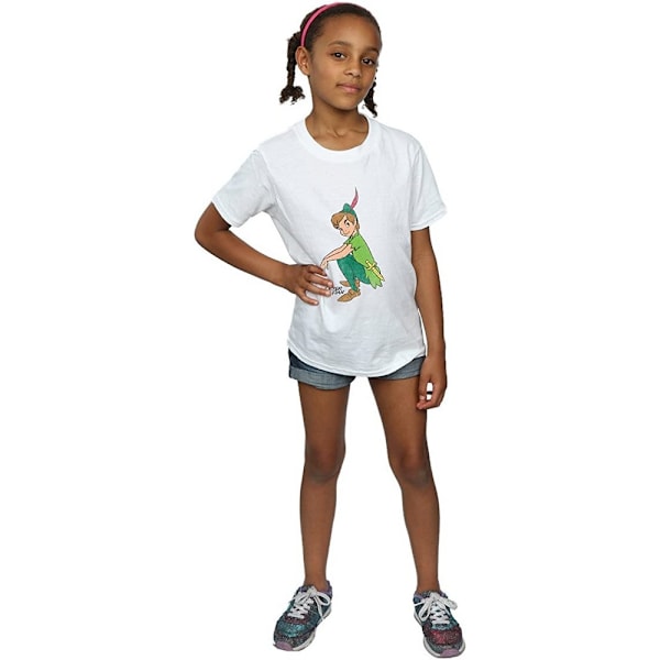 Peter Pan Klassisk Bomull T-shirt för flickor 7-8 år Vit White 7-8 Years