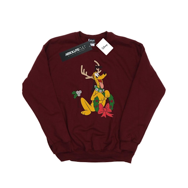 Disney Dam/Kvinnor Pluto Jul Ren Sweatshirt L Burg Burgundy L