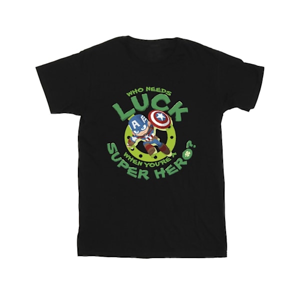 Marvel Herr St Patrick's Day Captain America Luck T-Shirt 4XL B Black 4XL