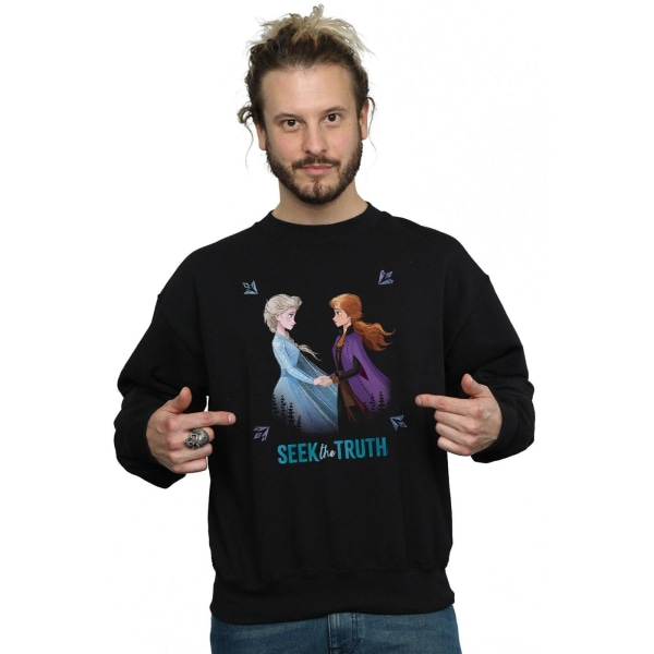 Disney Mens Frozen 2 Elsa And Anna Seek The Truth Sweatshirt 4X Black 4XL