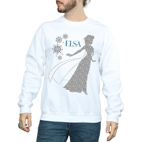 Disney Herr Frozen Elsa Jul Silhouette Sweatshirt 3XL Vit White 3XL