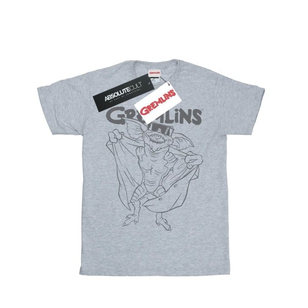Gremlins Dam/Dam Spike´s Glasses Pojkvän T-shirt i bomull Sports Grey XL