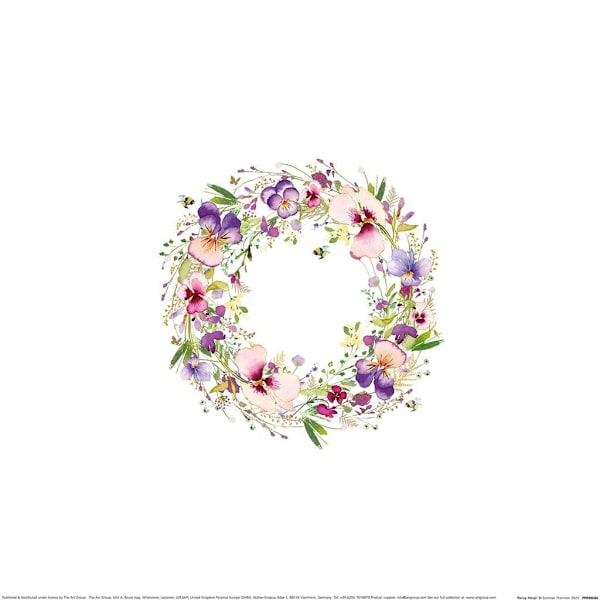 Summer Thornton Pansy Hoop Print 40cm x 40cm Multifärgad Multicoloured 40cm x 40cm