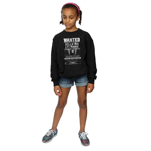 Harry Potter Flickor Bellatrix Lestrange Wanted Sweatshirt 7-8 År Black 7-8 Years