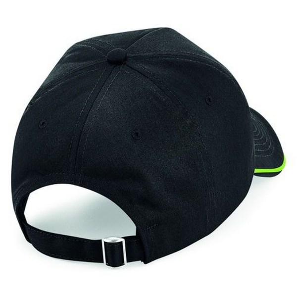 Beechfield Adults Unisex Authentic 5 Panel Piped Peak Cap One S Black/Lime Green One Size