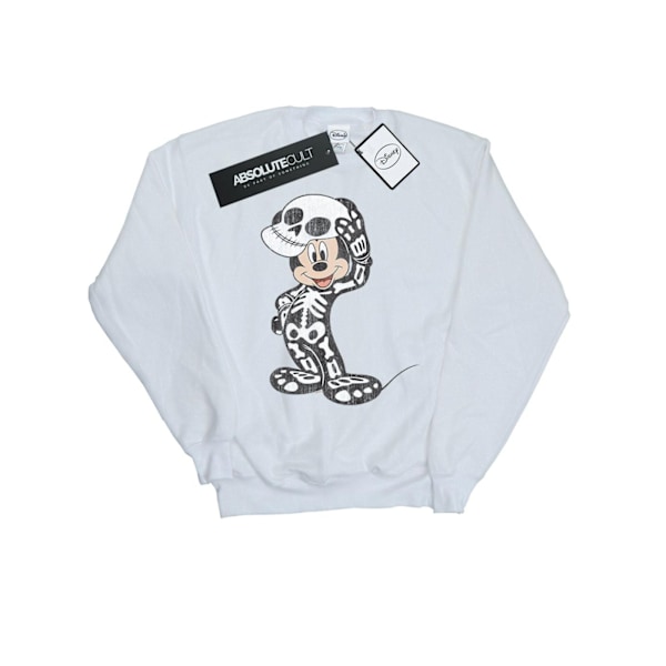 Disney Dam/Kvinnor Mickey Mouse Skelett Sweatshirt S Vit White S