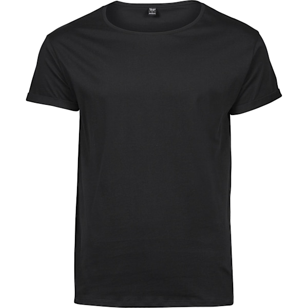 Tee Jays herr T-shirt med upprullade ärmar L svart Black L