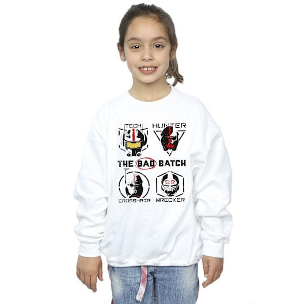 Star Wars: Bad Batch Girls Clone Force 99 Sweatshirt 3-4 år White 3-4 Years
