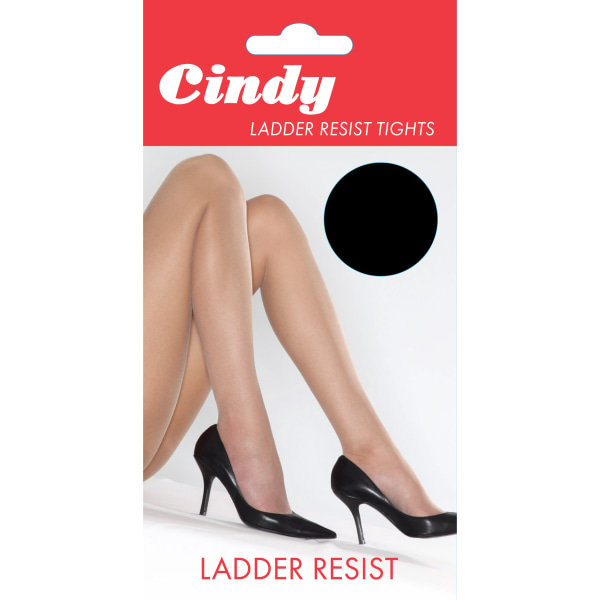Cindy Ladder Resist Tights dam/dam (1 par) Large (5ft6”- Black Large (5ft6”-5ft10”)