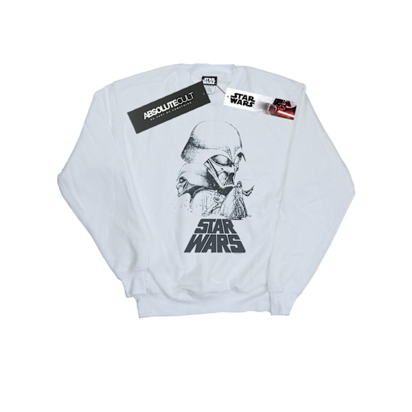 Star Wars Pojkar Darth Vader Skiss Sweatshirt 9-11 År Vit White 9-11 Years