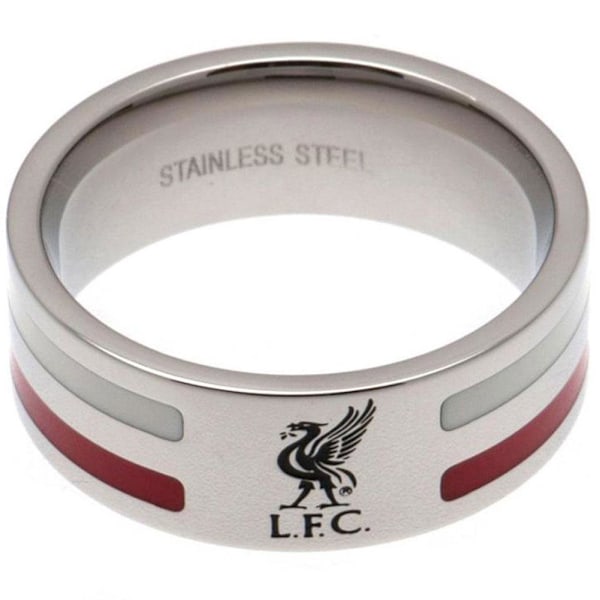 Liverpool FC Färg Stripe Ring Liten Silver/Röd/Vit Silver/Red/White Small