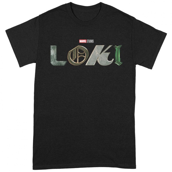 Loki Unisex T-shirt med logotyp för vuxna XXL Svart Black XXL