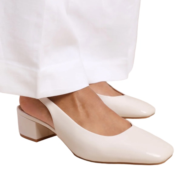 Where's That From Dam/Damer Michigan Lackläder Sling B Cream 7 UK