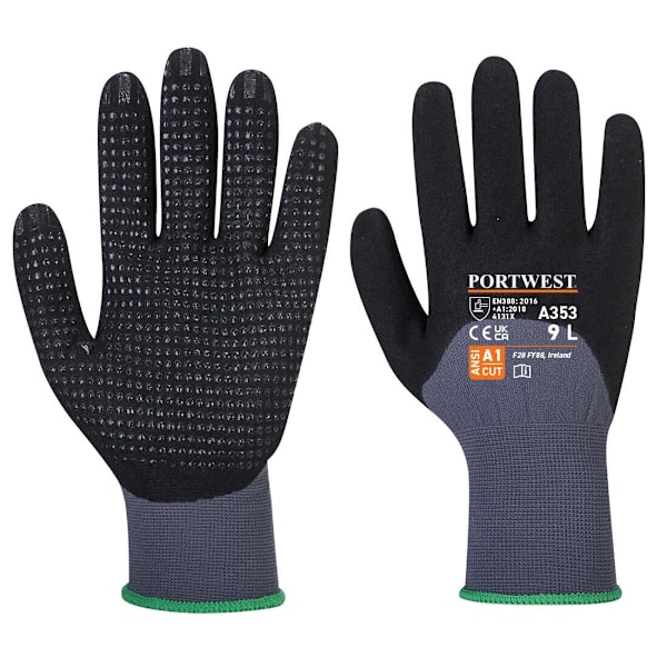 Portwest Unisex Adult A353 Dermiflex Ultra Plus Grip Handskar L G Grey/Black L