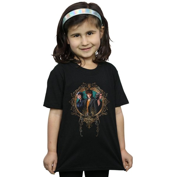 Fantastic Beasts Girls Tina, Newt And Leta T-shirt i bomull 12-13 Black 12-13 Years