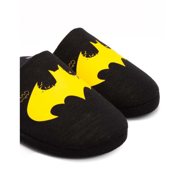 Batman Mens Distressed Logo Tofflor 11 UK-12 UK Svart/Gul Black/Yellow 11 UK-12 UK
