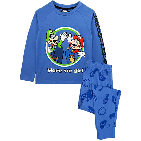 Super Mario Pojkar Luigi Pyjamas Set 5-6 År Blå/Grön/Vit Blue/Green/White 5-6 Years