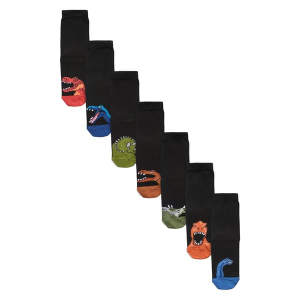 Ex Store Barn/Barn Dinosaurie Bomullsstrumpor (7-pack) 4 UK- Multicoloured 4 UK-6 UK