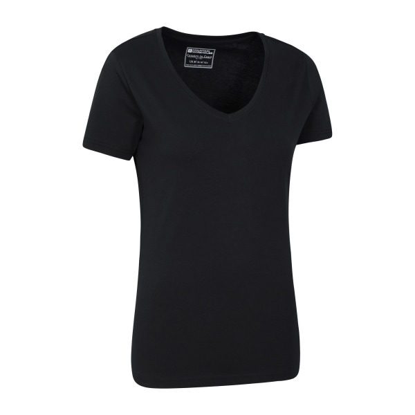 Mountain Warehouse Dam/Damer Basic Plain V-hals T-shirt 10 Black 10 UK