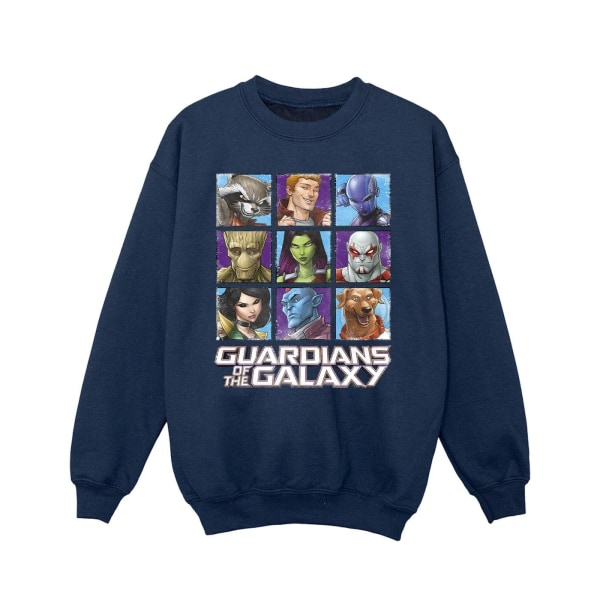 Guardians Of The Galaxy Girls Character Squares Sweatshirt 3-4 Navy Blue 3-4 Years