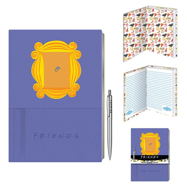 Friends Premium Frame A5 Notebook & Pen Set One Size Lila/Yel Purple/Yellow One Size