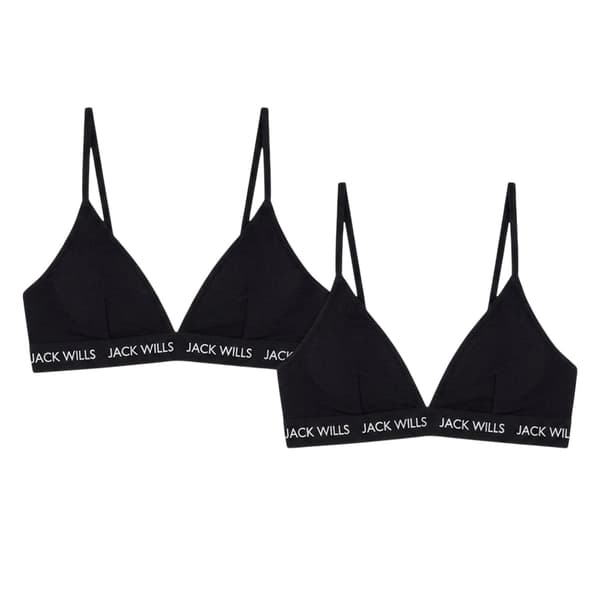 Jack Wills Dam Biddstone Bralette (2-pack) 10 UK B Black 10 UK