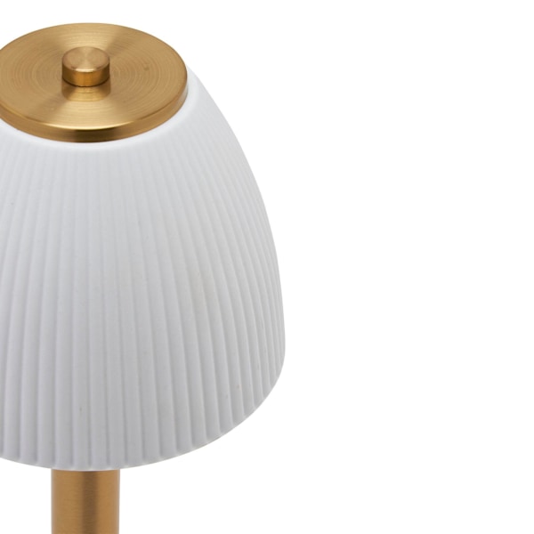 Hestia Vit USB LED Bordslampa med Touchfunktion och Bronsfärgad Bas, One Size Gold One Size