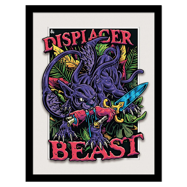 Dungeons & Dragons Displacer Beast Breakout inramad affisch 40cm Multicoloured 40cm x 30cm