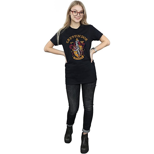 Harry Potter Dam/Kvinnor Gryffindor Bomull Boyfriend T-shirt Black L