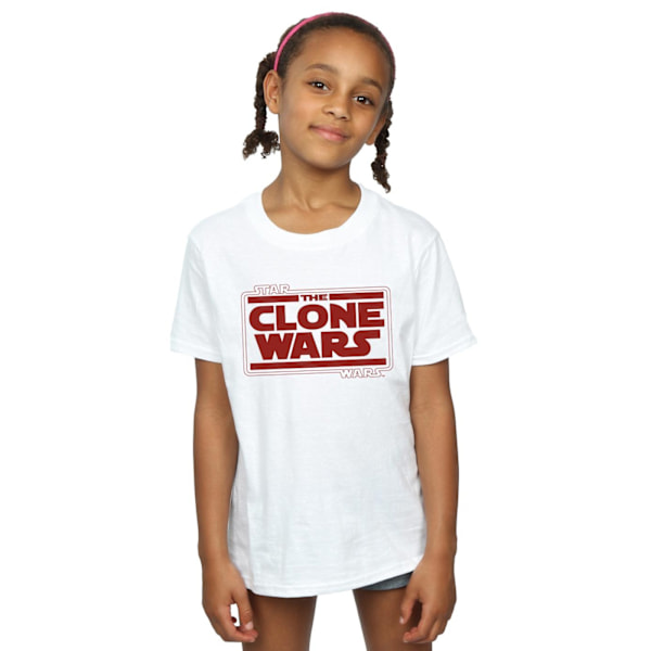 Star Wars Girls Clone Wars Logo Bomull T-shirt 3-4 år Vit White 3-4 Years
