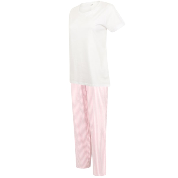 Towel City Dam/Damrandig Pyjamas Set XXL Vit/Rosa White/Pink XXL