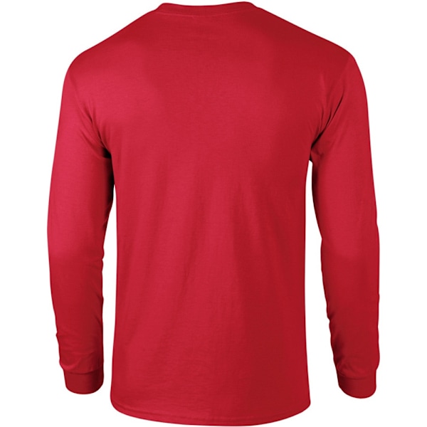 Gildan Herr Plain Crew Neck Ultra Cotton Långärmad T-shirt S Red S