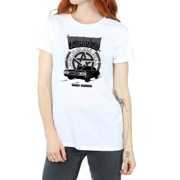 Supernatural Dam/Damer Winchester Bros Bomull Boyfriend T-S White XL