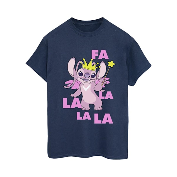 Disney Dam/Kvinnor Lilo & Stitch Angel Fa La La Bomull Pojkvän Navy Blue L