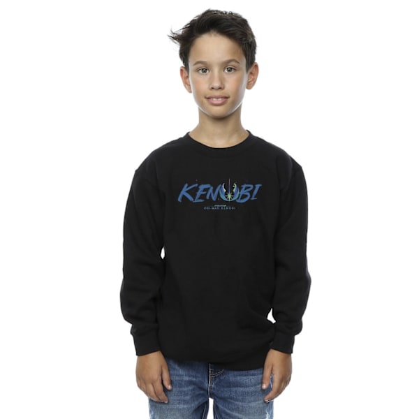 Star Wars: Obi-Wan Kenobi Pojkar Målad Sweatshirt Fram 3-4 År Black 3-4 Years