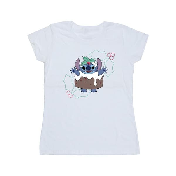 Disney Dam Lilo & Stitch Pudding Holly T-shirt i bomull White L