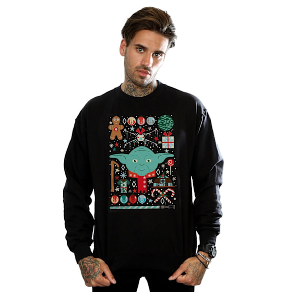 Star Wars Yoda Jultröja för Herr 4XL Svart Black 4XL
