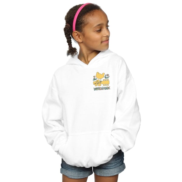 Woodstock Girls Breast Logo Hoodie 7-8 år Vit White 7-8 Years