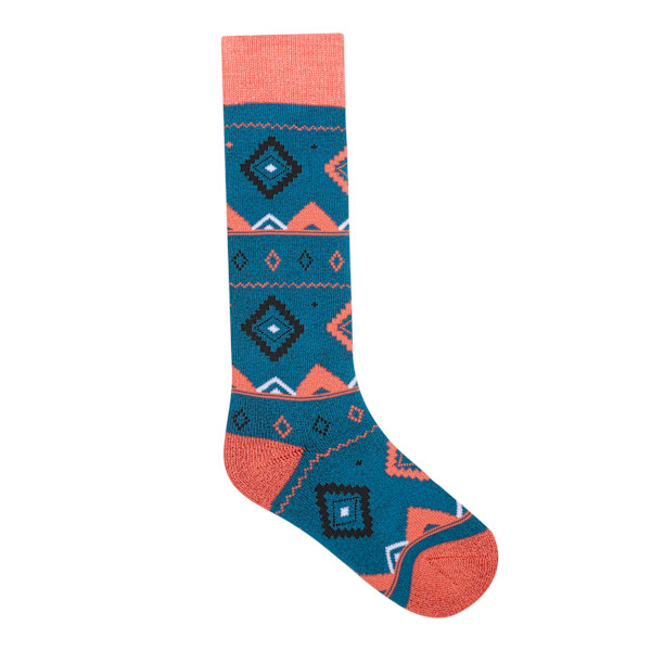Dare 2B Barn/Barn Fair Isle Skidstrumpor 15 UK Kingfisher Blu Kingfisher Blue/Orange Rust 15 UK