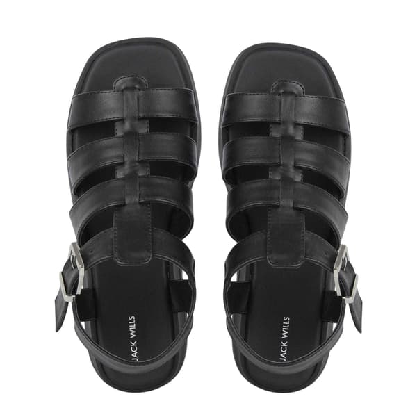 Jack Wills Dam Gladiator Platåsandaler 7 UK Svart Black 7 UK